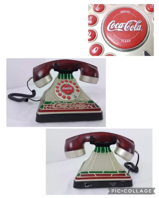 Coca Cola Telephone Tiffany Style Stained Glass Vintage Land Line #W2264