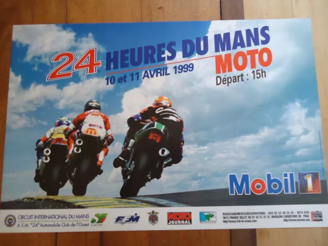Poster Ufficiale 24 10 Del Mans 1999 Moto Manifesto Aco Moto Il