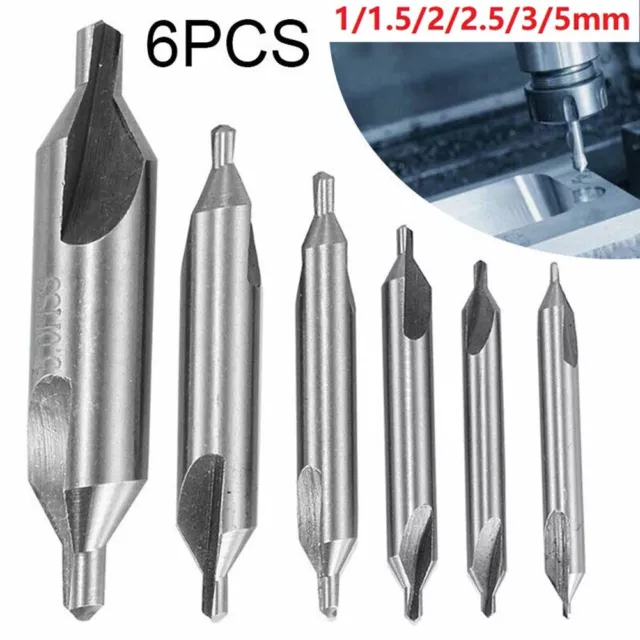 6 Pi��ce Foret �� Centrer HSS Couler des Plomb Argent 1-5mm 5/3/2.5 / 2/1.5/1mm 3