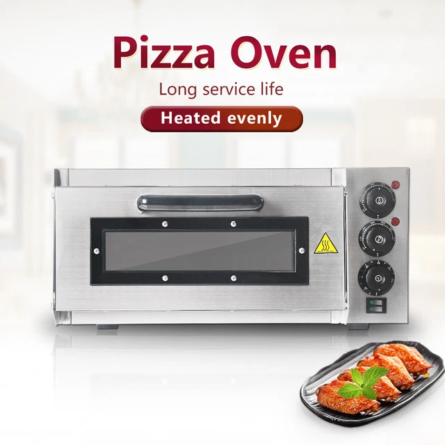 Kommerzieller Edelstahl Elektrischer Pizzaofen 220V CE 1 Kammer Pizza Ofen 2000W