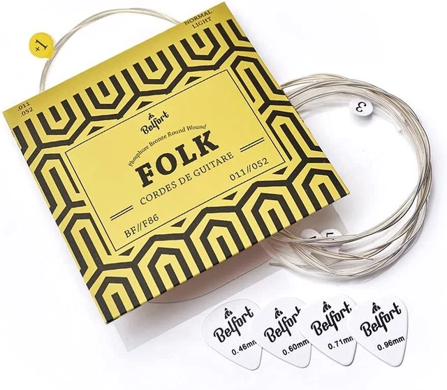 BELFORT® Cordes ☆ VAINQUEUR DE TEST 2019* ☆ Pour guitare folk & guitare acous...