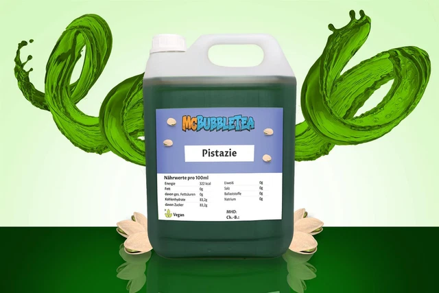 (7,99 EUR/l) Bubble Tea Sirup 5 Liter Pistazie Infusion/ Konzentrat - 1:20