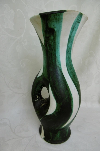 Lot de 6 verres à vin sur pied vert et leur pichet Hartzviller