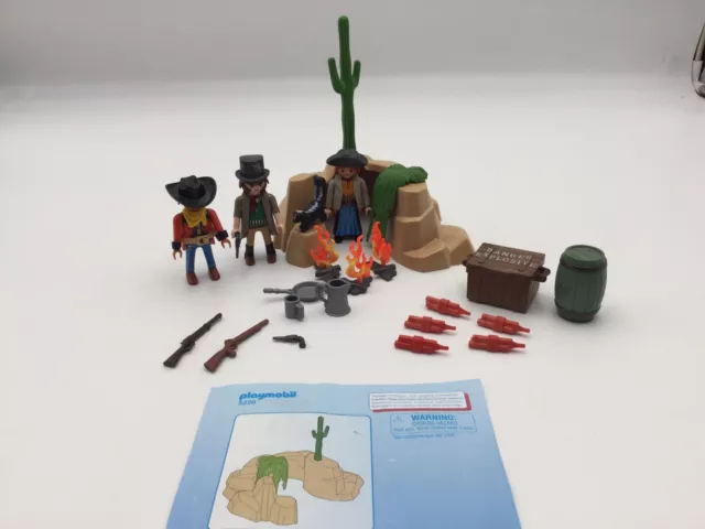 Vintage Playmobil Western 5250 - Outlaw Hideout With Bandits.