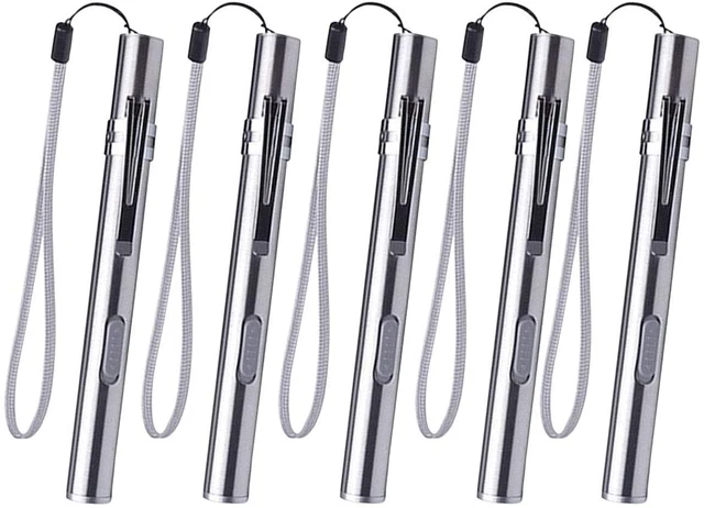 5 Pack Pen Light Flashlight with USB Cable 400 Lumens Rechargeable Small Bright