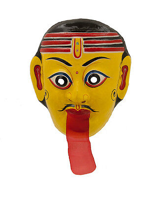 Mask and Mitten Set Mahakali Dance Indra Jatra Festival Nepal Paper Mache 5977