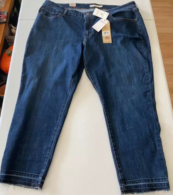 LEVIS 711 ANKLE Skinny Denim Jeans Plus Size 24W Dark Blue Wash NWT $17 ...