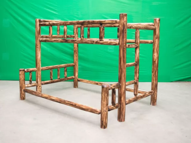 Torched Cedar Log Bunk Bed - Twin Over Full - $1099- Free Shipping