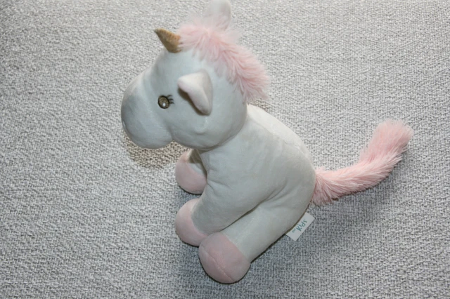 Doudou Peluche Atmosphera For Kids Licorne Blanc Rose Corne Doree Etat Neuf