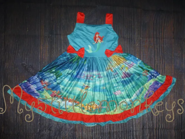 NEW Boutique Ariel Little Mermaid Girls Sleeveless Twirl Dress
