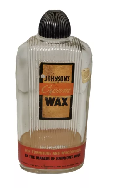 S.C. Johnson & Son Johnson's Paste Wax 1938 Advertising Glass Jar