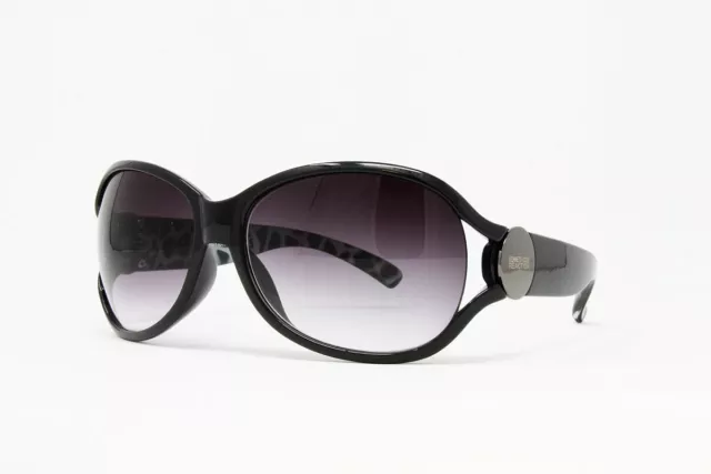 Kenneth Cole Reaction Women's Oval Sunglasses KC1170 01B Shiny Black 61mm NWT