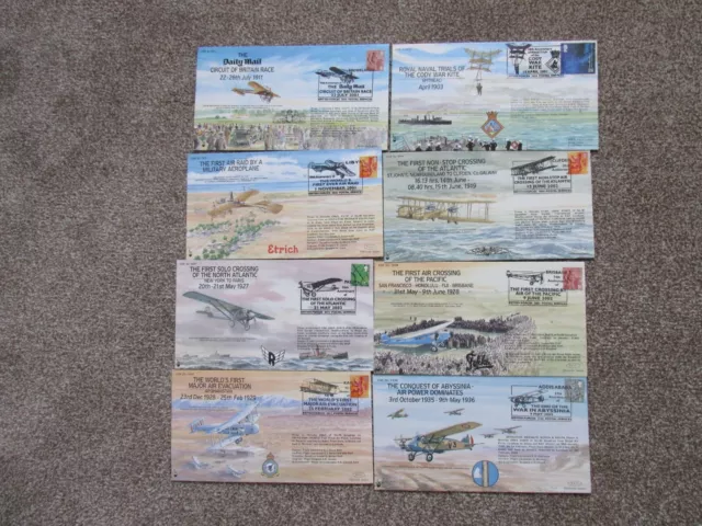 8 RAF  flown/ VCC  COF series EARLY AVIATION  Commemorative  COVERS