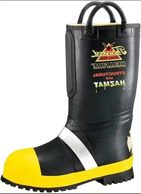 THOROGOOD HELLFIRE RUBBER Steel Toe Structural Bunker Boot Fireman 807 ...