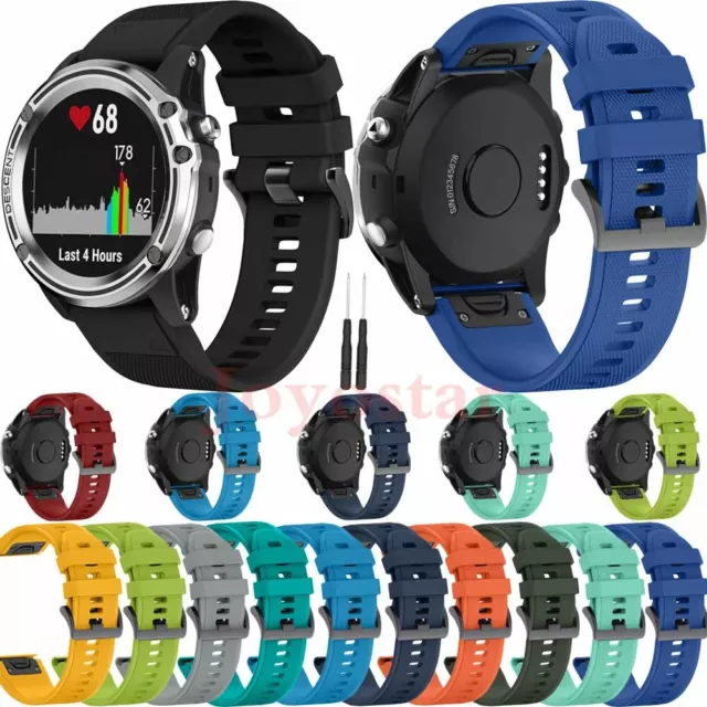 Silicone Quick Install Band Easy Fit Wrist Strap For Garmin Fenix 3 5X 6S 6X Pro