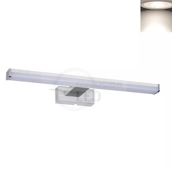 Applique LED miroir chrome etanche pour salle de bain blanc neutre 8W IP44 40 cm