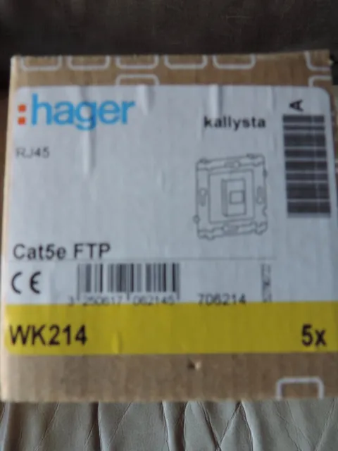 Hager WK214 - Prise RJ45 KALLYSTA Cat.5e FTP - Prise Internet - A l'unité