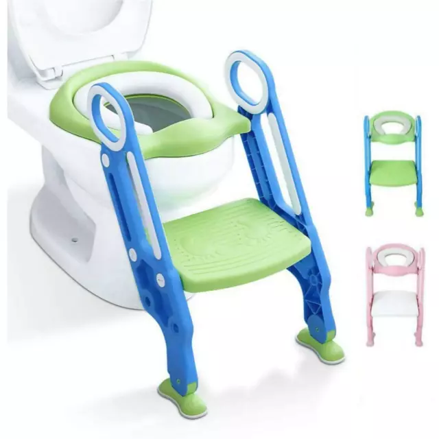 Kids Baby Potty Training Seat With Step Stool Ladder Child Toddler Loo Chair