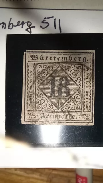 württemberg Mi Nr 5II, BPP geprüft, KW 1000 EURO