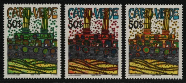 Kap Verde 1985 - Mi-Nr. 497-499 ** - MNH - aus Block - Hundertwasser (IV)