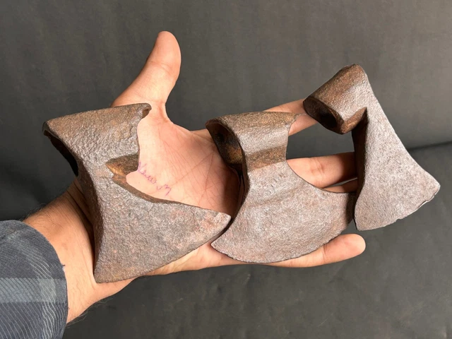 Selten Alt Vintage Handgeschmiedet Schwer Eisen Beil Axe Kopf Holz Cutter Tool 3