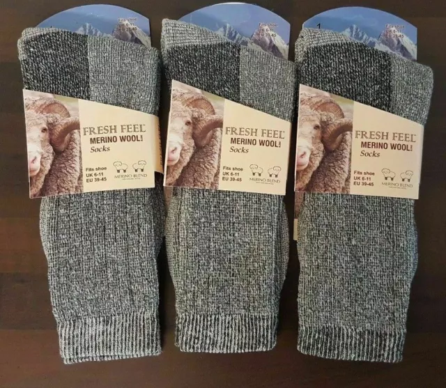 6 Pair Mens Merino Wool Socks Outdoor Walking Work Boot thermal Socks soft wear