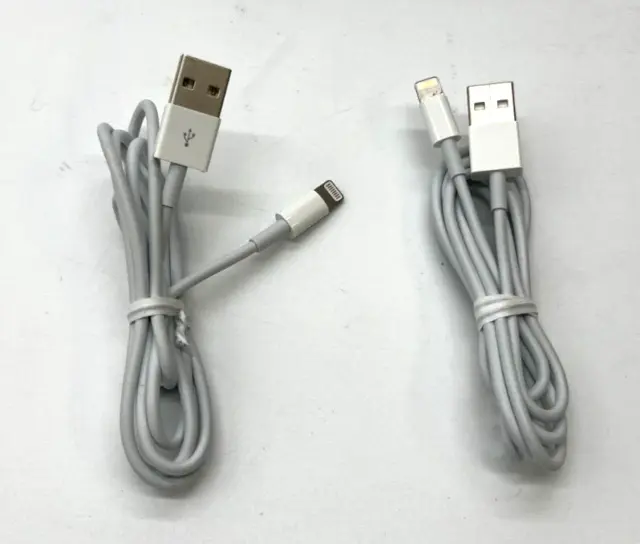 Apple Lightning to USB A Cable 3ft. (1m) Genuine Authentic - White Two Pack