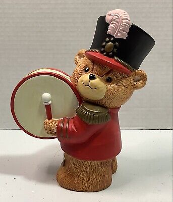 Vintage 1982 Lucy Rigg Enesco Lucy and Me Bear Marching Band Drum Drummer
