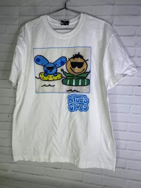 Dumbgood Nickelodeon Blues Clues 90s Crew Logo Graphic Print T-Shirt Mens Size S