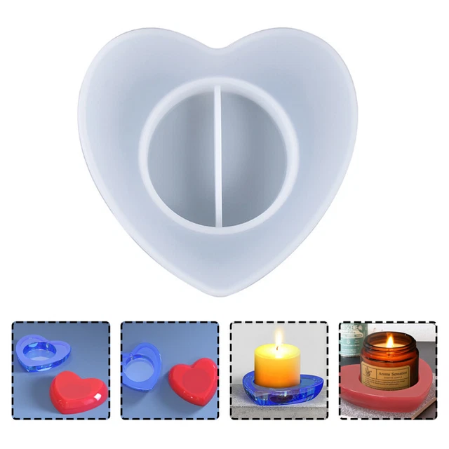 Candelabro de silicona molde para velas fundición molde para corazón candelabro