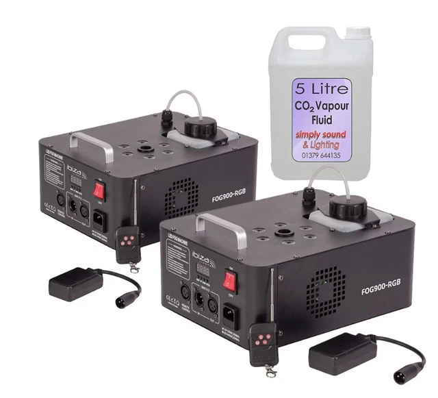 2X FOG900RGB 900W Vertical CO2 Smoke Fog Machine DMX with 5L