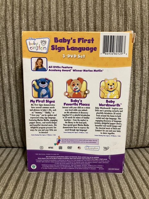 DISNEY'S BABY EINSTEIN Baby's First Sign Language Educational 3 Disc ...