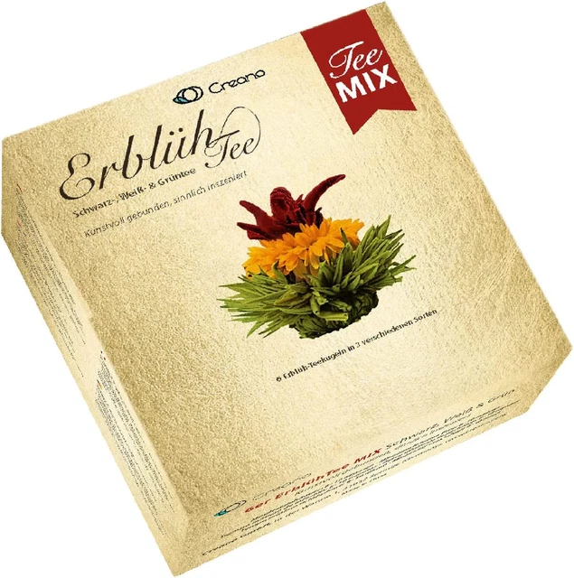 Mélange De Fleurs De Thé - 6 Fleur De Thé Blanc, Vert Et Noir, Cadeau Pour Femme