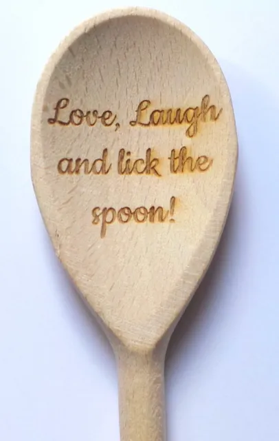 Love, Laugh and Leck the Cucchiaio ~ Cucchiaio in legno inciso al laser regalo