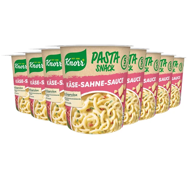 Snack pasta Knorr formaggio - salsa panna 5 minuti terrina piatto pasta 8x71 g new