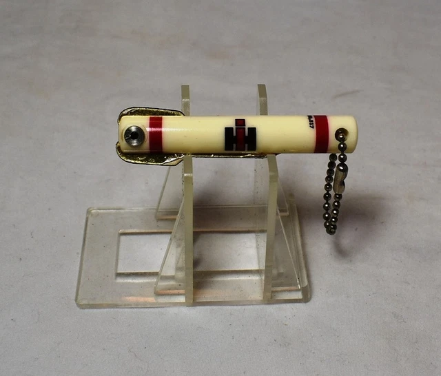 Vintage Ih International Harvester Celluloid Keychain, Albers, Illinois