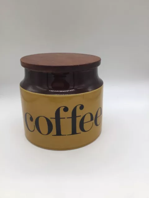 CROWN DEVON COFFEE JAR WITH WOODEN LID C. 1970’s