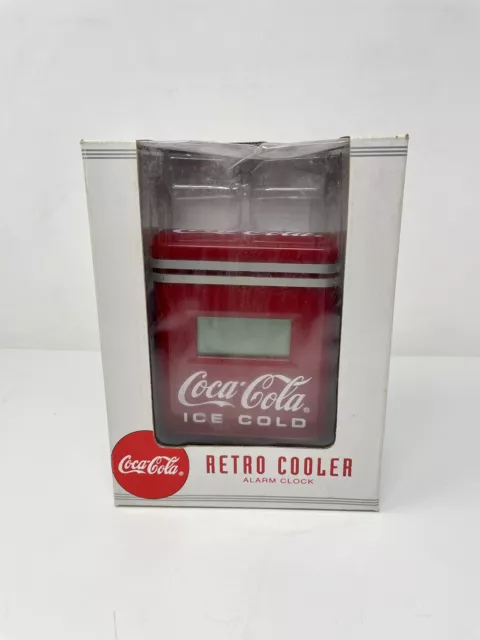Vintage 1996 Coca-Cola Coke Retro Ice Cold Cooler Box Digital Alarm Clock in Box