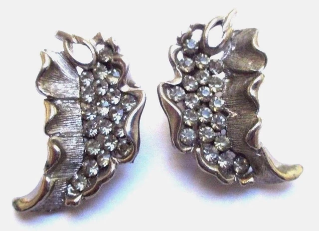 Boucles D'oreilles Clips Vintage Signées BARCLAY - Couleur Argent, Rétro, Occasion