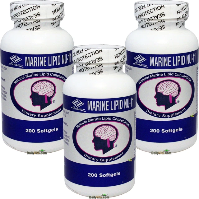 3x Concentrado de Lípidos Marinos Omega 3 6 9 Aceite de Pescado Semilla de Linaza Ajo Ginkgo 200 Cápsulas