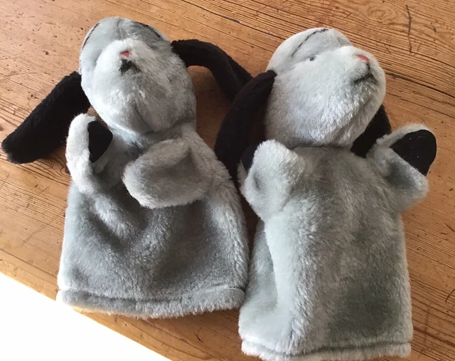 SOOTY & SWEEP Hand Puppets original Sweeps X 2 Squeaker Working HAPPY