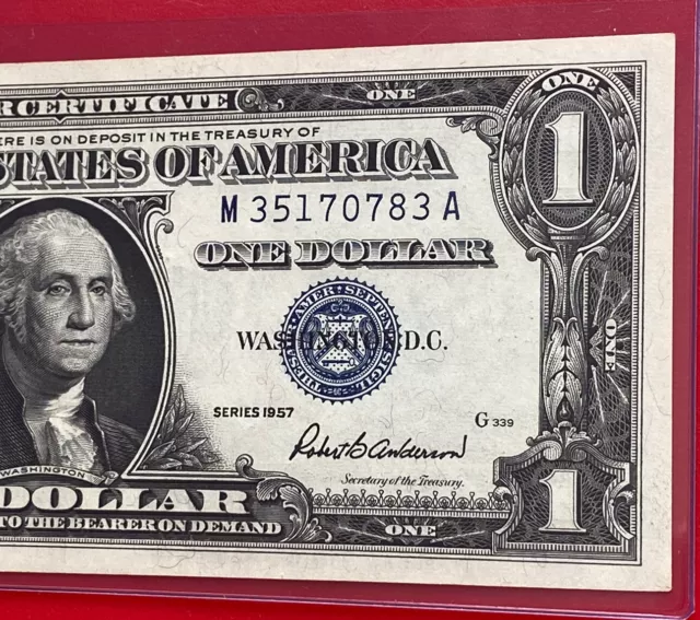 1957 $1 Dollar Silver Certificate (Blue Seal) Block M-A , Uncirculated