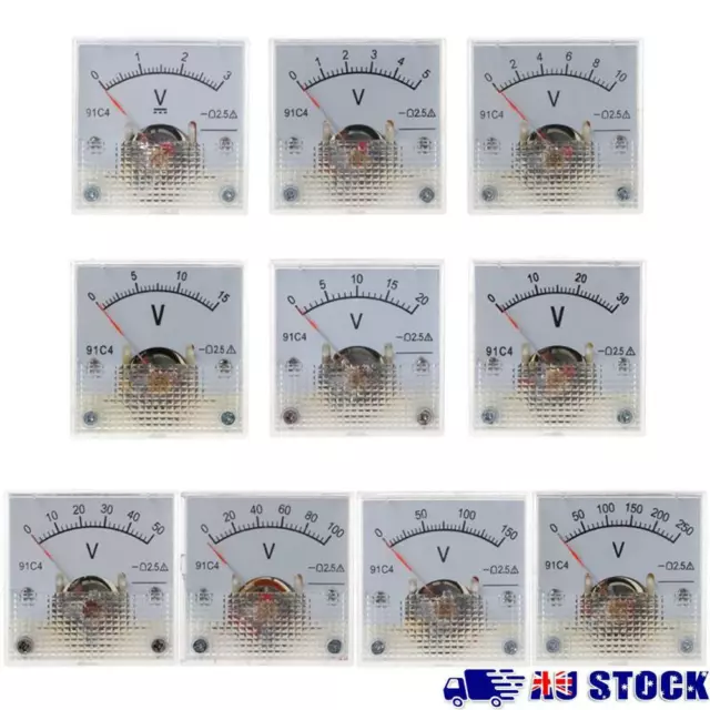 0-5V 20V 30V 100V 150V 250V Analog Panel Meter Pointer Type Voltage Meter  Home