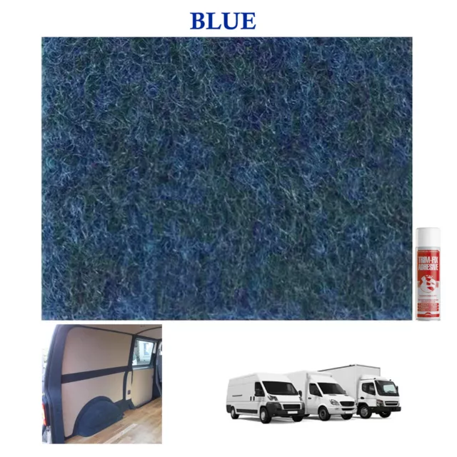 Camper Van Super 4 Way Stretch Easy Fit Carpet Kit Lining Blue Inc Trimfix