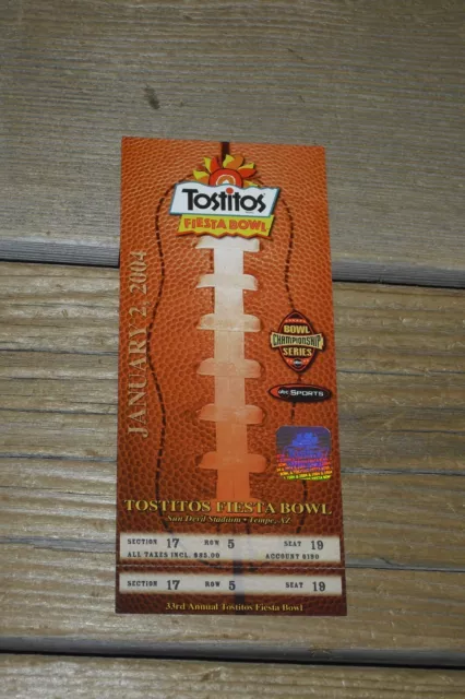 2004 Tostitos Fiesta Bowl Kansas State Wildcats Vs Ohio State - Full Ticket 2004 Tostitos Fiesta Bowl Kansas State Wildcats Vs Ohio State - Full Ticket