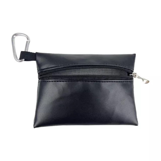 Golf Tee Pouch Balls Tees Accessories Utility Bag Pocket Black With Zipper