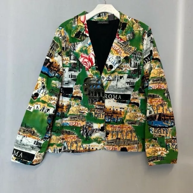 French Postcards Travel Blazer Women’s XL Italian Scenery