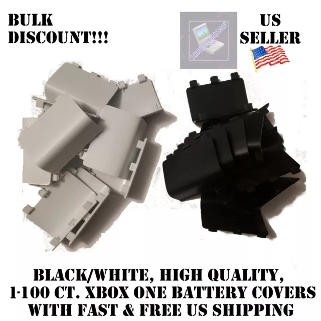 Battery Back Cover Lid Shell Replacement XBOX One Black White 1-100ct. US Seller