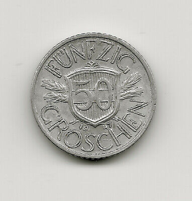 World Coins - Austria 50 Groschen 1947 Coin KM# 2870 ; Lot-A2
