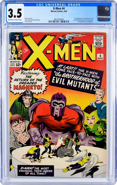 X-Men #4 CGC 3.5 1st App Scarlet Witch & Quicksilver, Toad, & 2nd Magneto Marvel
